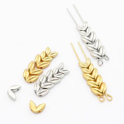 50/pcs Antique Silver Gold Color Ear Of Wheat Shape Loose Beads Spacer Beads For Diy Jewelry Making Charms Bracelet Finding