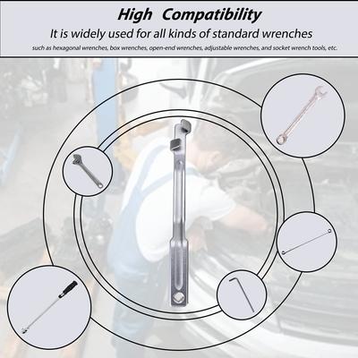 Wrench Extender Tool Bar 15 Inch Long Torque Wrench Extension with 12 Inch Hole for Mechanics