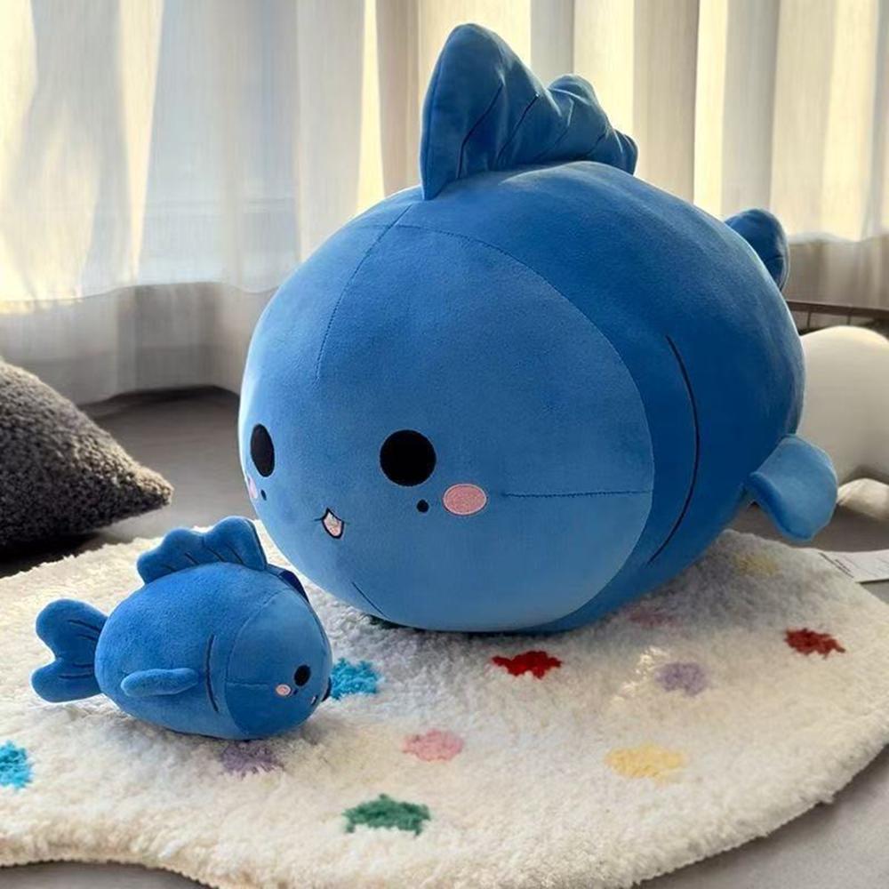 60cm Large Blue Plush Toy for Sleeping Soft Pillow Fish for the Living Room Sofa Decoration Fish as a Toy Gift for Chilld