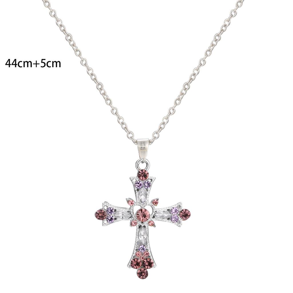 925 Sterling Silber Süße Kühle Wind Würzige Mädchen Kreuz Halskette Weibliche Schwere Set Diamant Gothic Europa Die Vereinigten Staaten Halskette Design