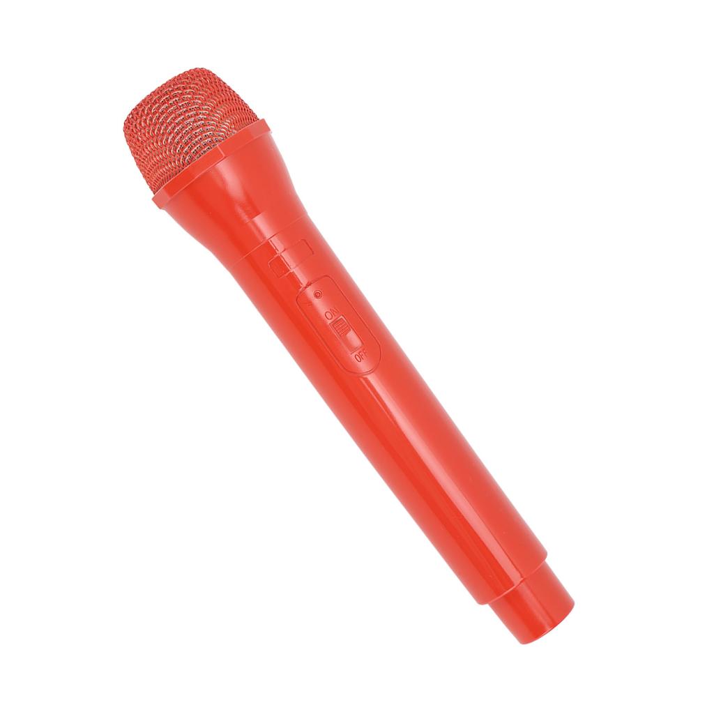 Pretend Play Microphone Toy Portable Smooth Bottom Realistic ABS Plastic Microphones Props for Performance Interview Red