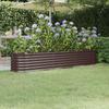 Vidaxl Raised Planter, Powder-Coated Steel, 224X40X36 Cm, Brown