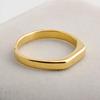 Korean Simple Ring Titanium Steel Natural Stone Female Ins Non-Color  Ring for Anniversary