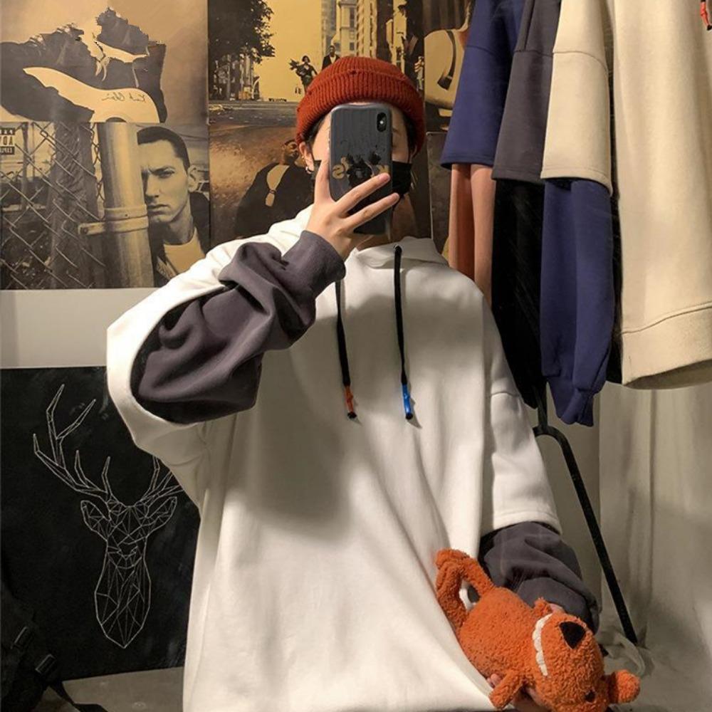 Two-piece Sweatshirt Men's Hooded Autumn Winter Trendy Ins Hip Hop Top Oversize Niche High Street Jacket Coat
