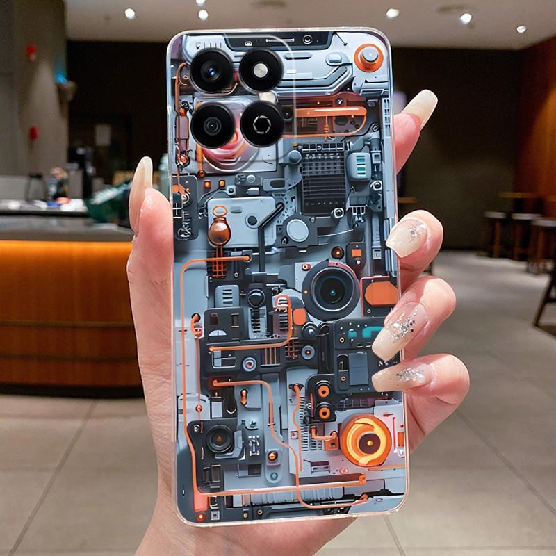 Casing For Honor X7C 200 Smart Phone Case Cute Cool Boys Girls Dragon Patterns Transparent Soft silicone Back Cover Bumper Shell