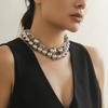 Exaggerated Pearl Choker Necklace Bead Chain Chunky Clavicle Choker  for Woman Girls