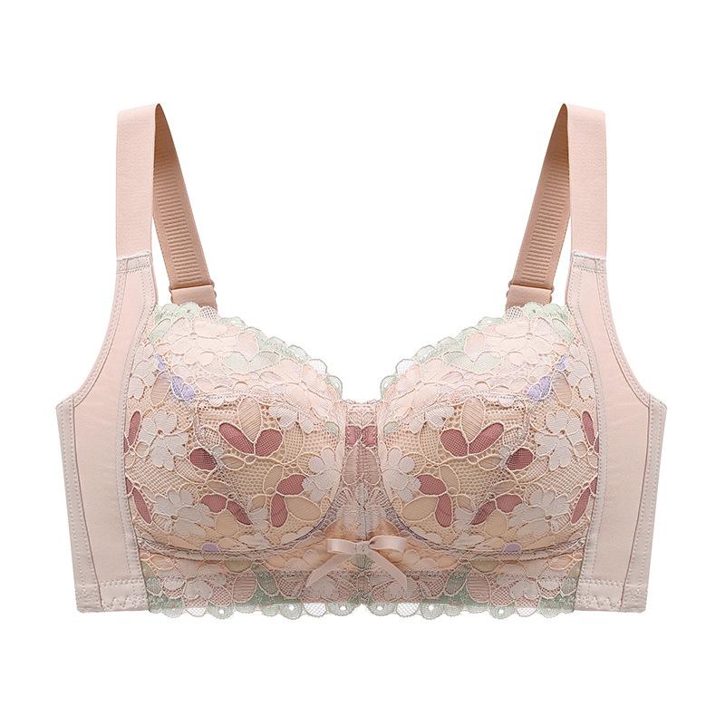 Latex Lace Lingerie for Women Gathered Together Seamless Bra Without Steel Rings Push Up Bra