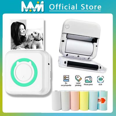 2024 Mini Imprimante thermique Portable sans fil BT 203 dpi étiquette Photo mémo mauvaise question impression avec câble USB Imprimante Portable