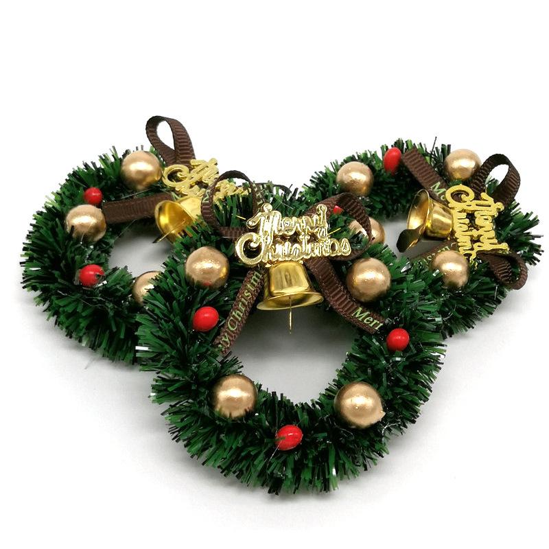1Pc  6CM Dollhouse Miniature Mini Christmas Garland Wreath Model Dollhouse Decor Accessories