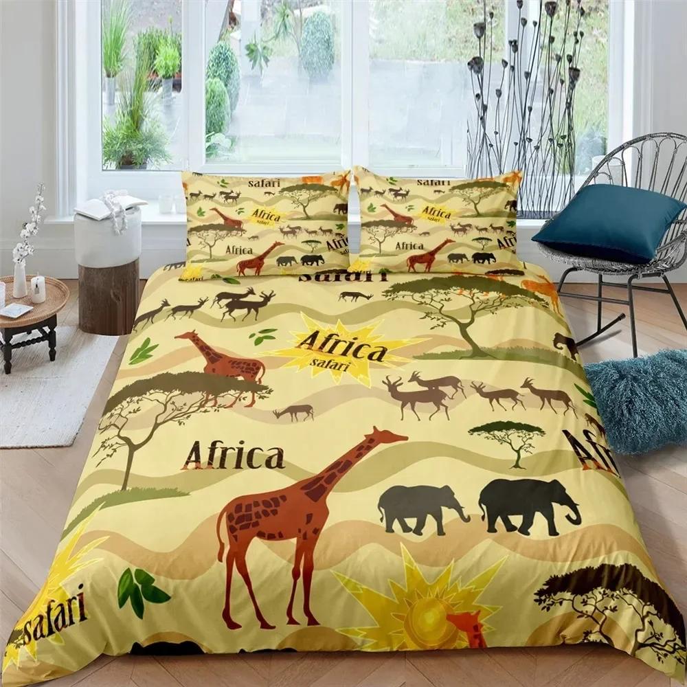 Afrikanische Frau King Queen Bettbezug Retro Exotische Tribal Black Girl Muster Bettwäsche Set Afrika Polyester Quilt Cover Kissenbezug