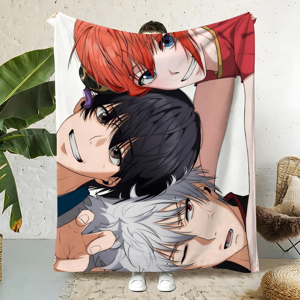 Anime G-Gintama Throw Flannel Throw Blanket,Bed Home Office Nap Blanket Travel,Camping,Picnic Blanket Soft Decor 75cmx90cm
