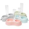 Pet Drinking Bowl Feeder Double Bowl Plastic Automatic Drinking Bottle
