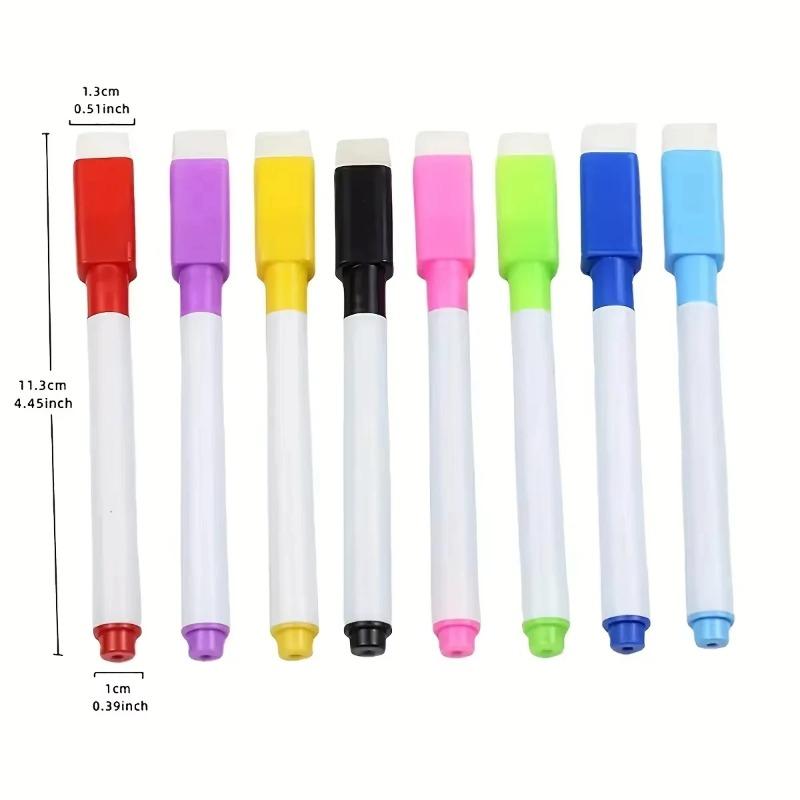 Set of 8 Small-sized Magnetic Whiteboard Dry Erase Markers for Children's Graffiti, Small Drawing Pens In Color, Convenient
