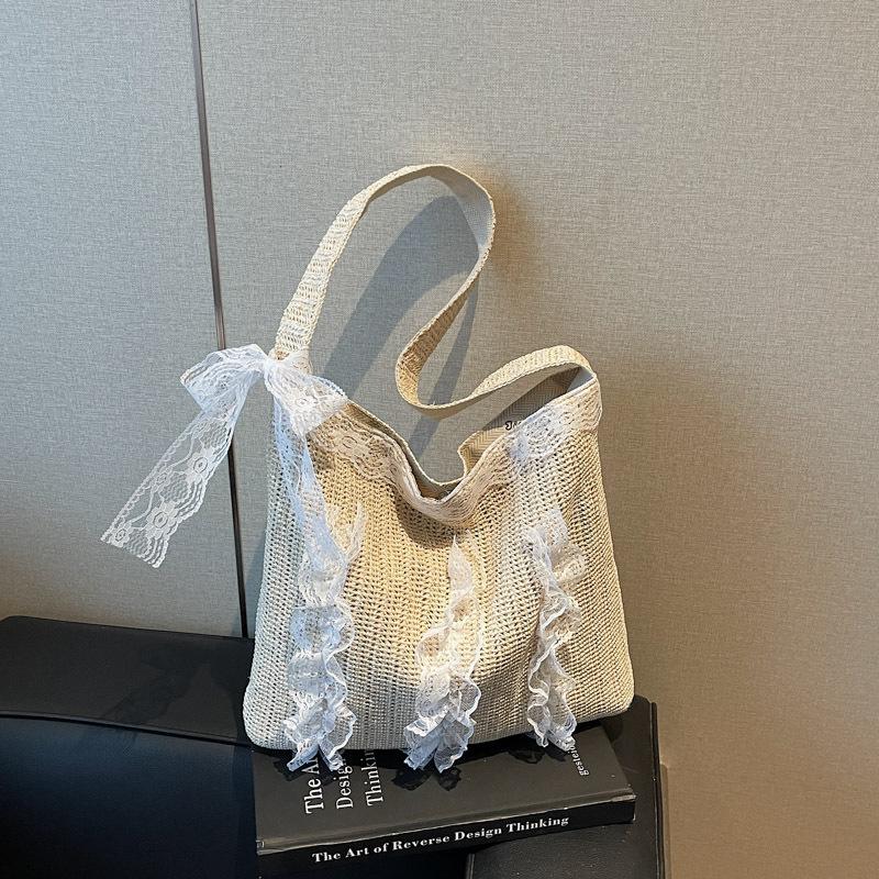 

Плетеная сумка женская весенняя новая большая вместительная сумка под мышку модный тренд повседневная на плечо сумка-тоут