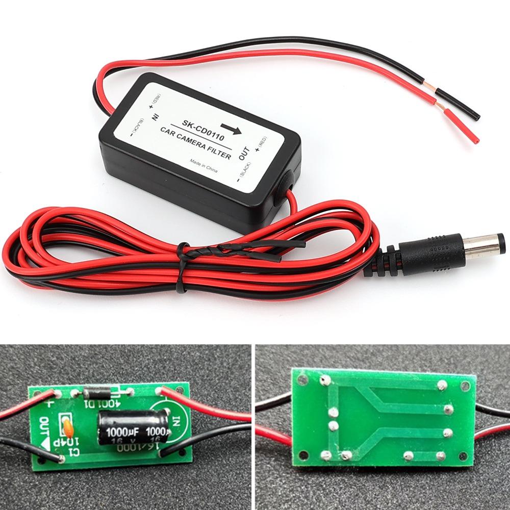 12V Anti-interference DC Power Relay Capacitor Filter Connector Auto Car Camera Filter for Car Parking Reverse Rear View Camera