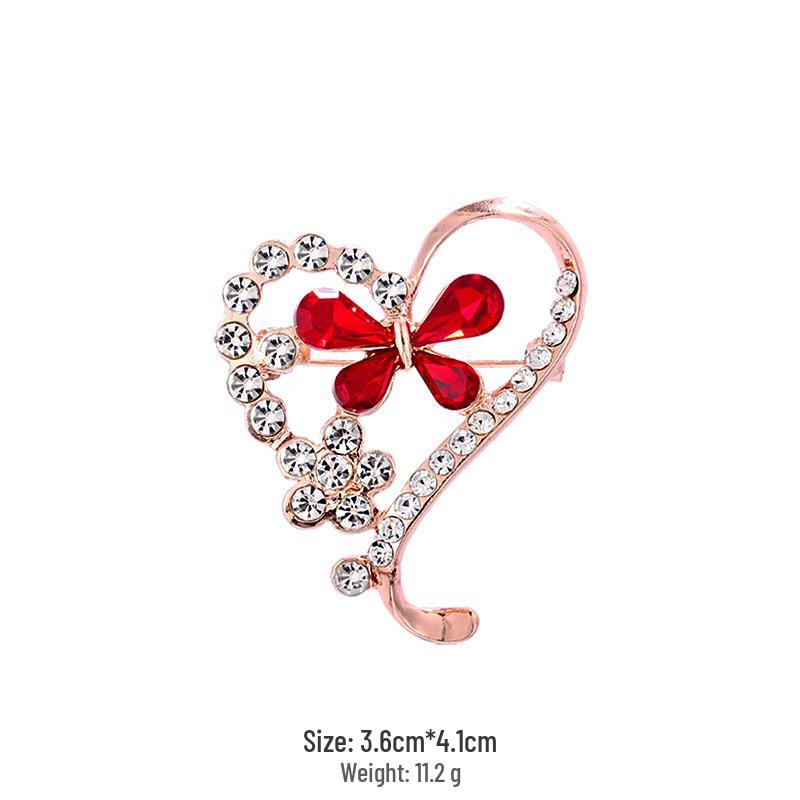 Broșă Florală de Lux cu Strasuri în Stil Coreean - Pin Elegant pentru Guler de Damă