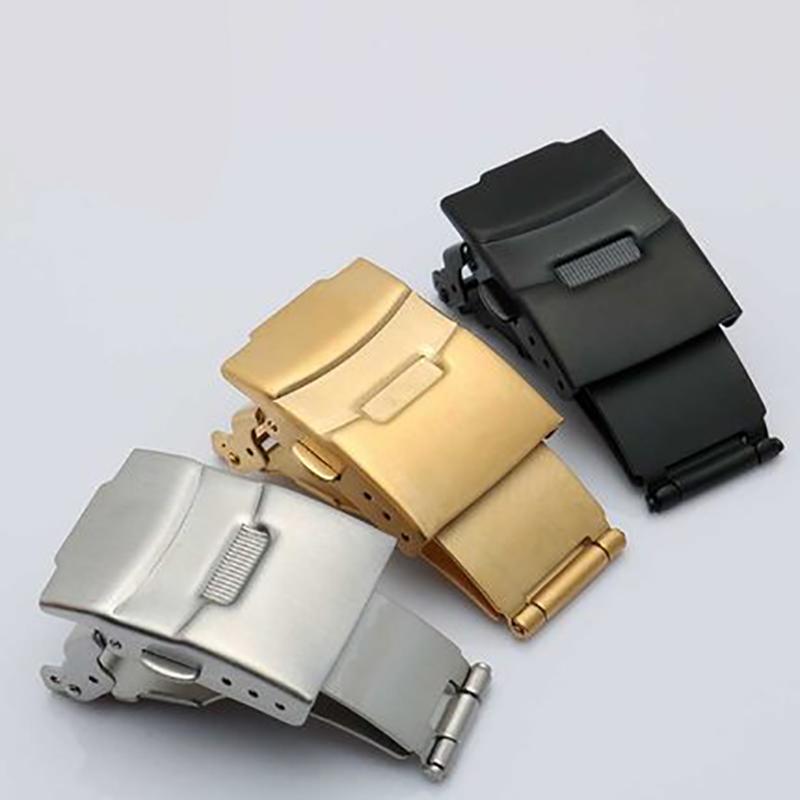 High Quality Fold Safety Clasp 16mm 18mm 20mm 22mm Buckle Deployment Clasp For Leather Rubber Steel EF/EFR/MTP Watch Strap