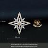 Cross Starlight Zircon Copper Brooch - Elegant Eight-Pointed Star Lapel Pin for Men & Women