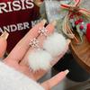 Silver Snowflake Pearl Pompon Earrings - Retro, Versatile, Niche Design