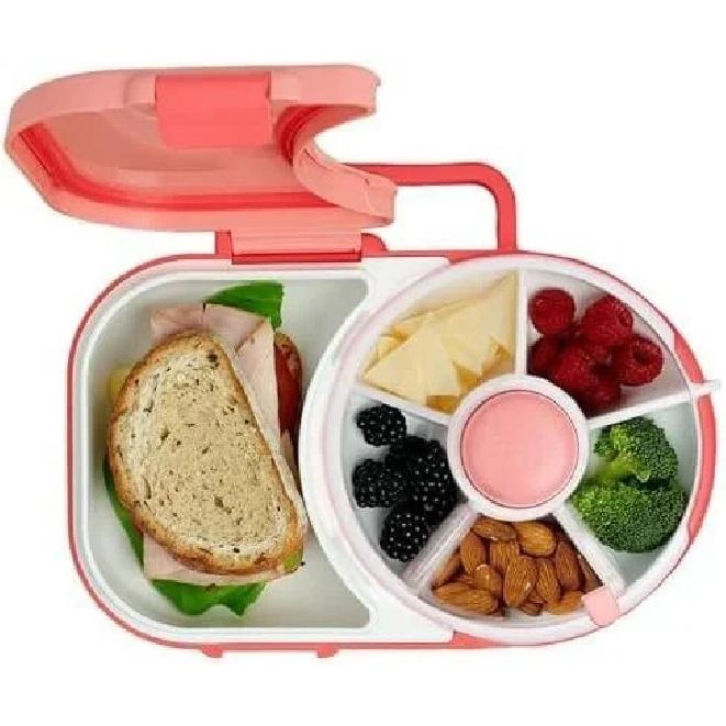 Kids Bento Box Rotating Lunch Boxes Children Rotating Snack Container Kid Snack Spinner Portable Spinning Fruit Plate Snack Box