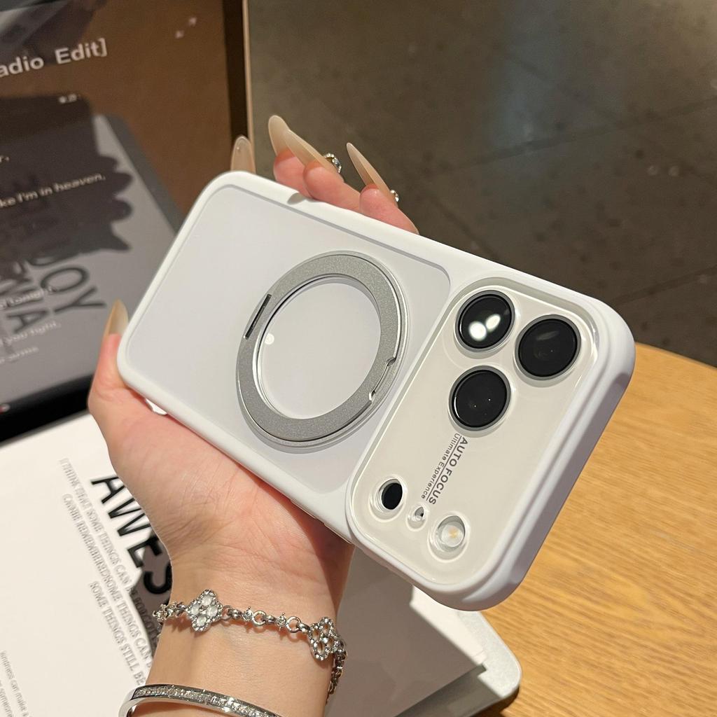 Magnetic Anti-Drop Protective Case with Rotating Stand for iPhone 16/17 Pro Max