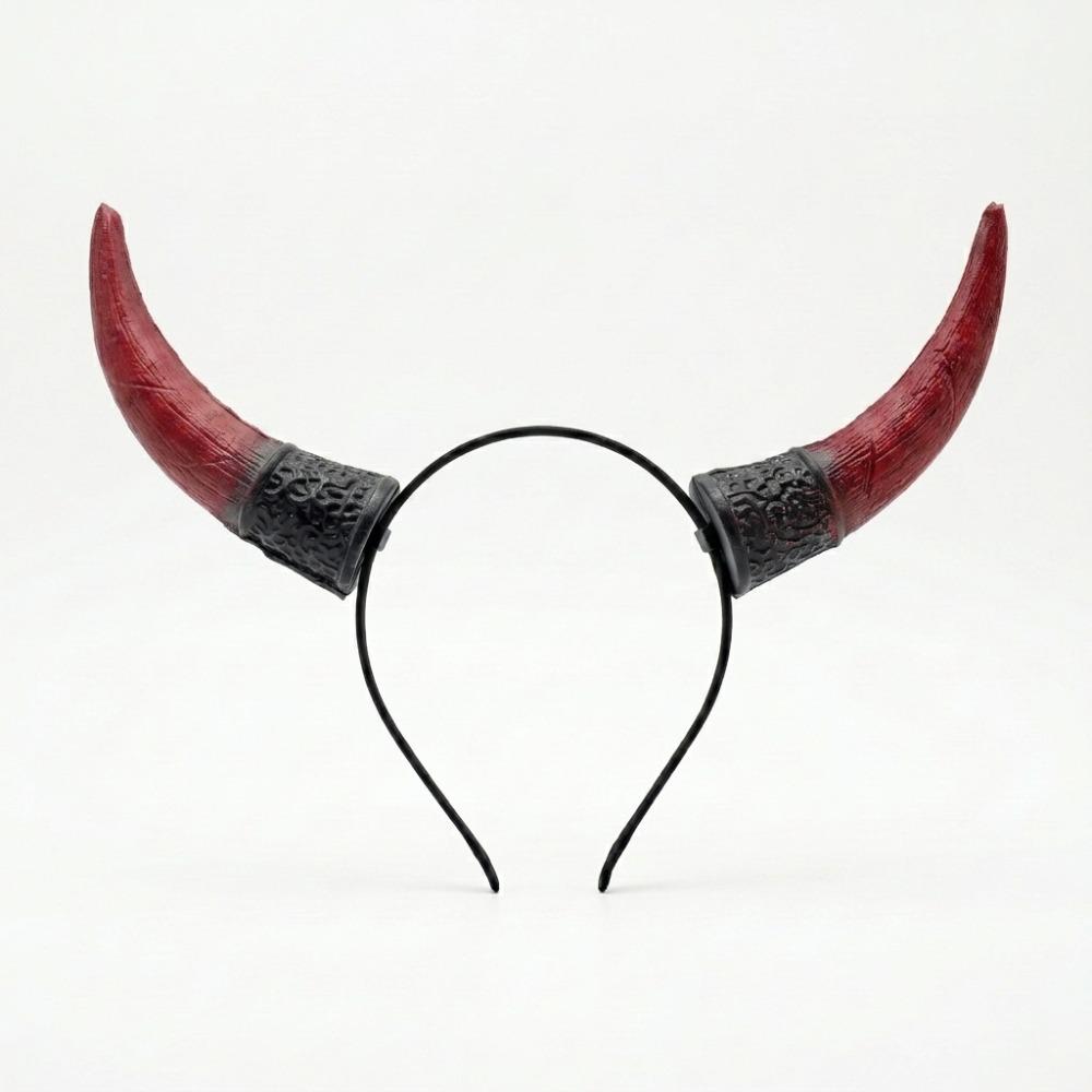 Pu Cosplay Hairband Ox Horn Halloween Hair Hoop Halloween Horns Headband  Masquerade Party