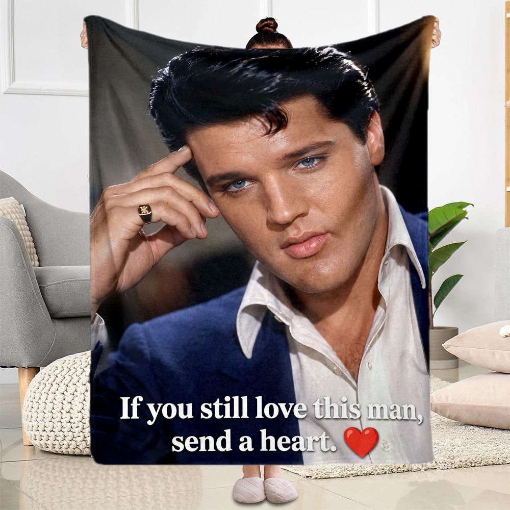 Love Elvis Presley Blanket Durable Comfort Great for Office Chair Bedding Chair All-Season Use Playful Design Birthday Christmas Gift Blanket