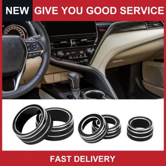Packof5 for Toyota Camry 21-23 AC Media Radio Tune Mirror Switch Knob Cover
