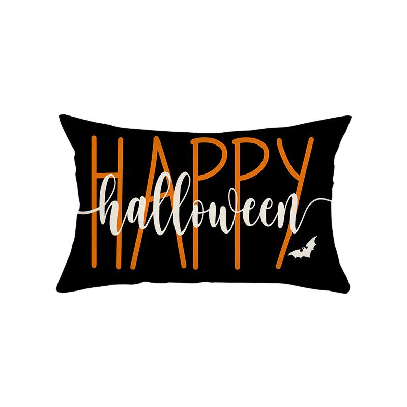 New Waist Pillowcase Halloween Funny Letters Polyester Printing Living Room Sofa Decoration Cushion Cover Pillow Cover
