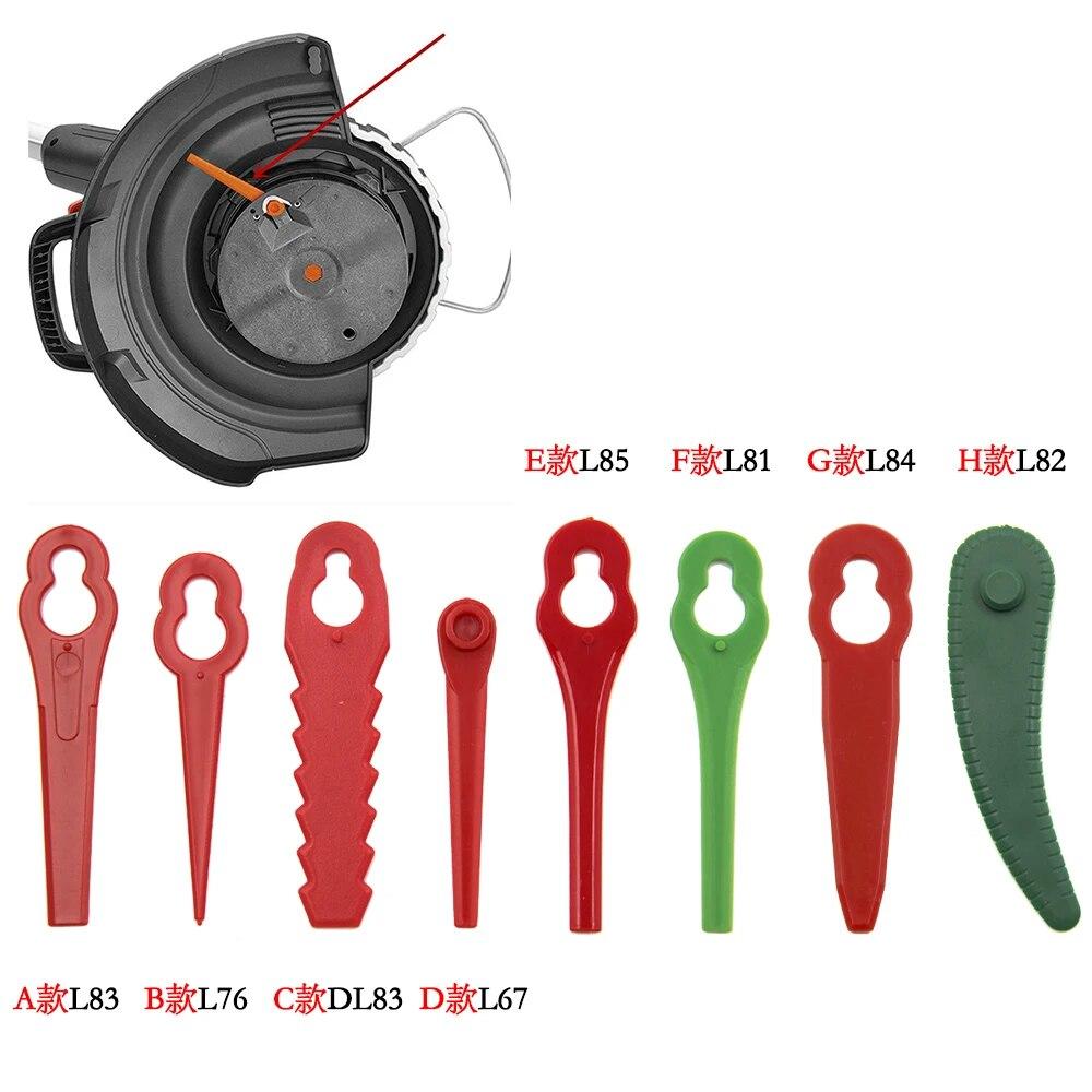 100pc L83 Plastic Lawn Mower Blade Gourd Shaped Courtyard Lawn Garden Lawn Mowing Electric Tool Accessories Blade Set