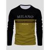 Camiseta De Manga Larga Con Estampado Informal Para Hombre, Transpirable, De Secado Rápido, Cómoda, Deportiva, Italiana, De Verano