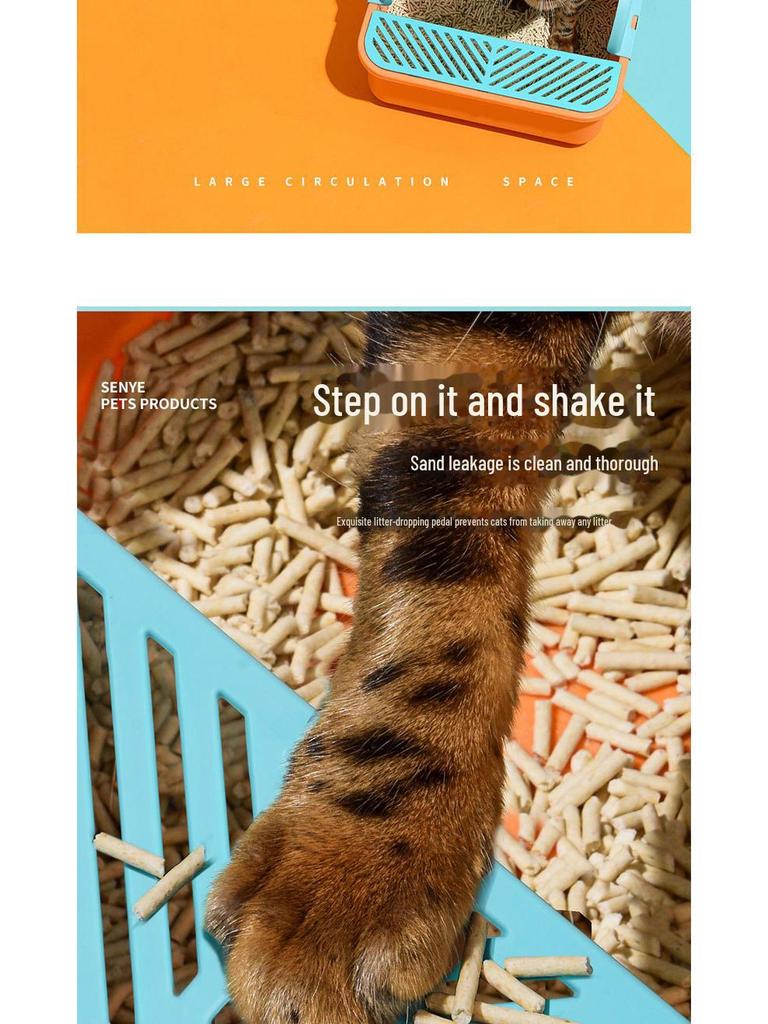 Premium Oversized Splash-Proof Cat Litter Box - Durable Plastic, Perfect for Large Cats