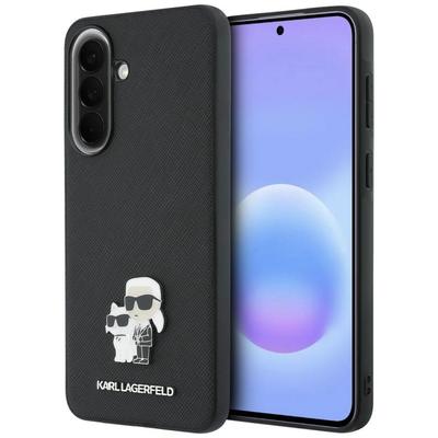 Karl Lagerfeld Saffiano Case with Karl&Choupette Metal Logo for Samsung Galaxy A57 5G Black