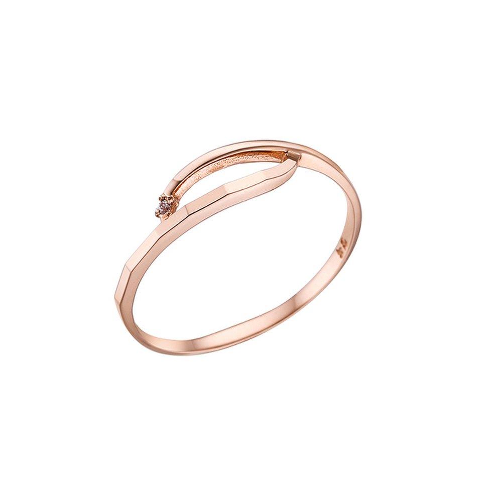 

14K Half-Cut Point Cubic Ring 14K pink gold/size: 18