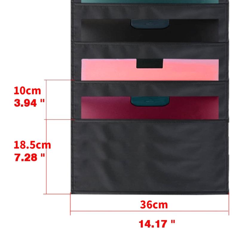 Wall Hanging File Organizer Folder Durable Tear Resistant Organization Pocket with 10 Pockets Heavy Duty Storage Bag