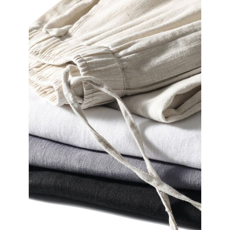 Summer Thin Loose Japanese Style Straight-leg Linen Pants