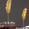 Metal Leaf Decor 21cm/8.26inches Iron Leaf Statue With Base Household Table Decoration Aesthetic Home Table Centerpieces For