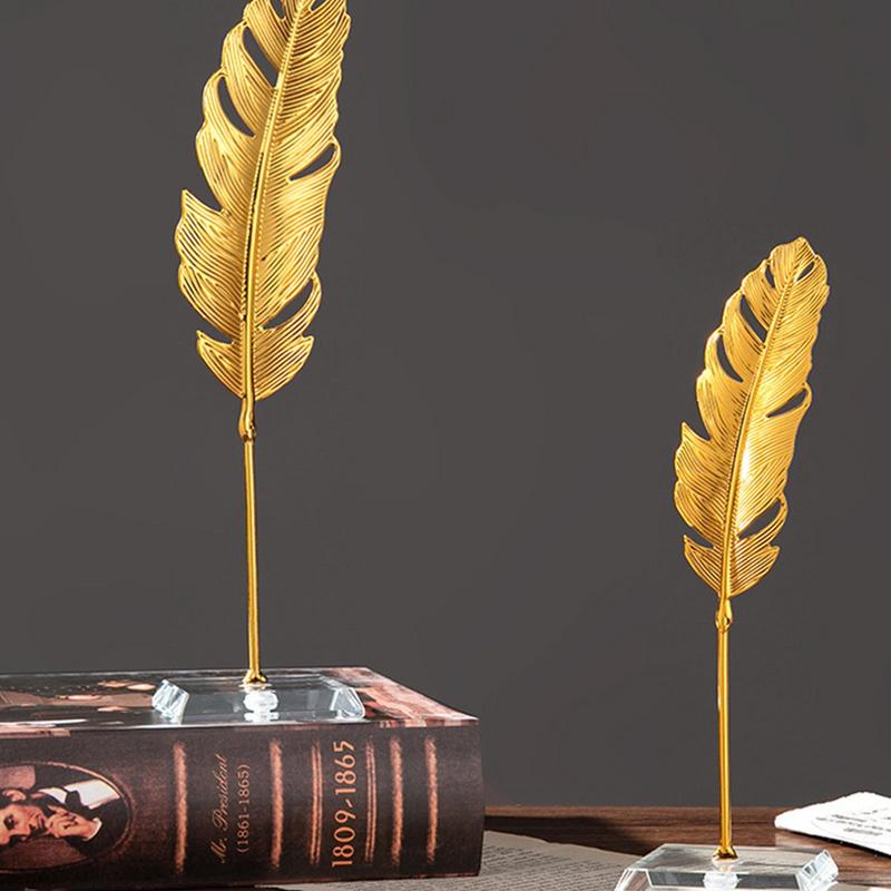 Metal Leaf Decor 21cm/8.26inches Iron Leaf Statue With Base Household Table Decoration Aesthetic Home Table Centerpieces For
