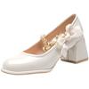Summer Mary Jane women's shoes new spring and summer thick heel high heel bow temperament