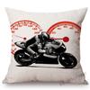 Nordic Motorbike Race Biker Club Car Pillow Case Us Flag Motorcycle Art Sofa Chair Waist Pillow Beige Linen Decor Cushion Covers