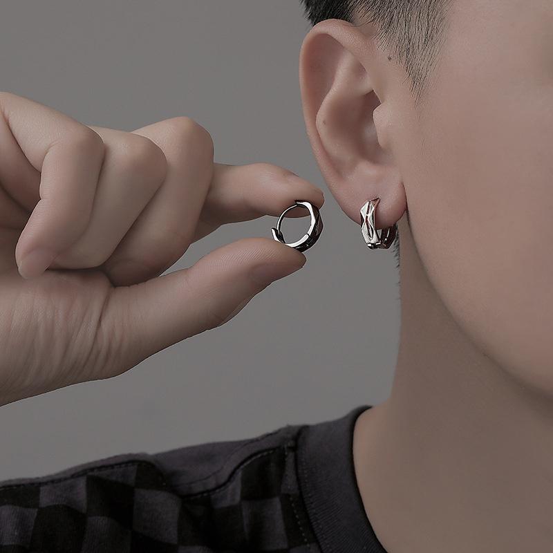 Simple Geometric Hoop Earrings For Men Hip Hop Trend Jewelry Gifts