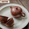 120ml Purple Clay Xishi Olour Enamels Teapot Vintage Tea Infuser Pot Tea Brewing Kettle With Ball Hole Chinese Teaset Collection