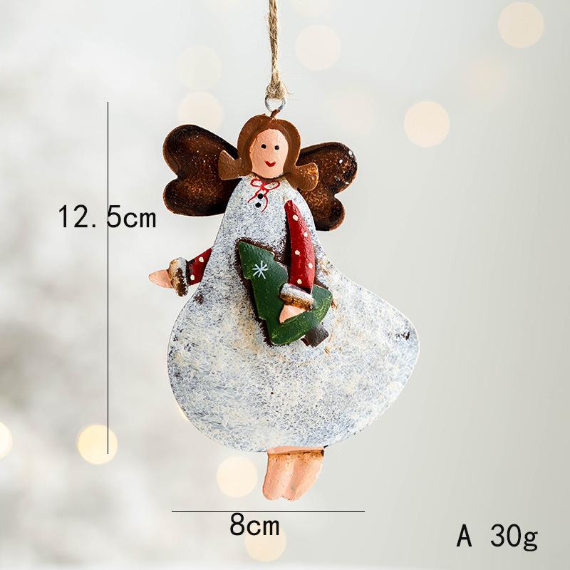 New Arrival boże narodzenie kutego żelaza dzwonek bałwanek łoś wisiorek ozdoba 2023XMAS Home Decor ozdoba choinkowa Natal Navidad