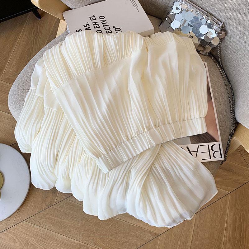 Women's Spring 2025 Purple Fairy Gauze Skirt: Slim, Versatile, Pleated Design