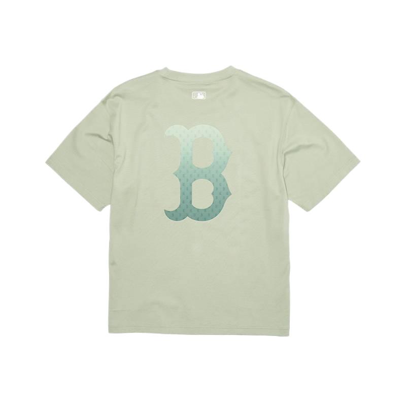 MLB T Shirts Unisex Boston Red Sox/Light Green Crew Neck Moderate 3ATSM0863-43GNL XS