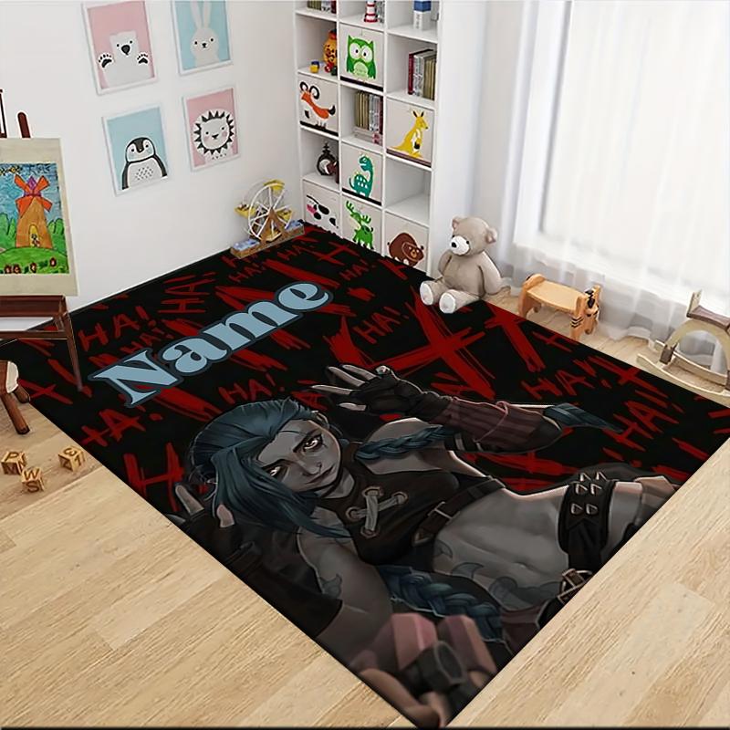 Custom Name Rainbow Fox Adventure Carpet Rug Customizable Soft Washable Anti-Slip Home Living Room Sofa Mats Personalized Rug. 0909161