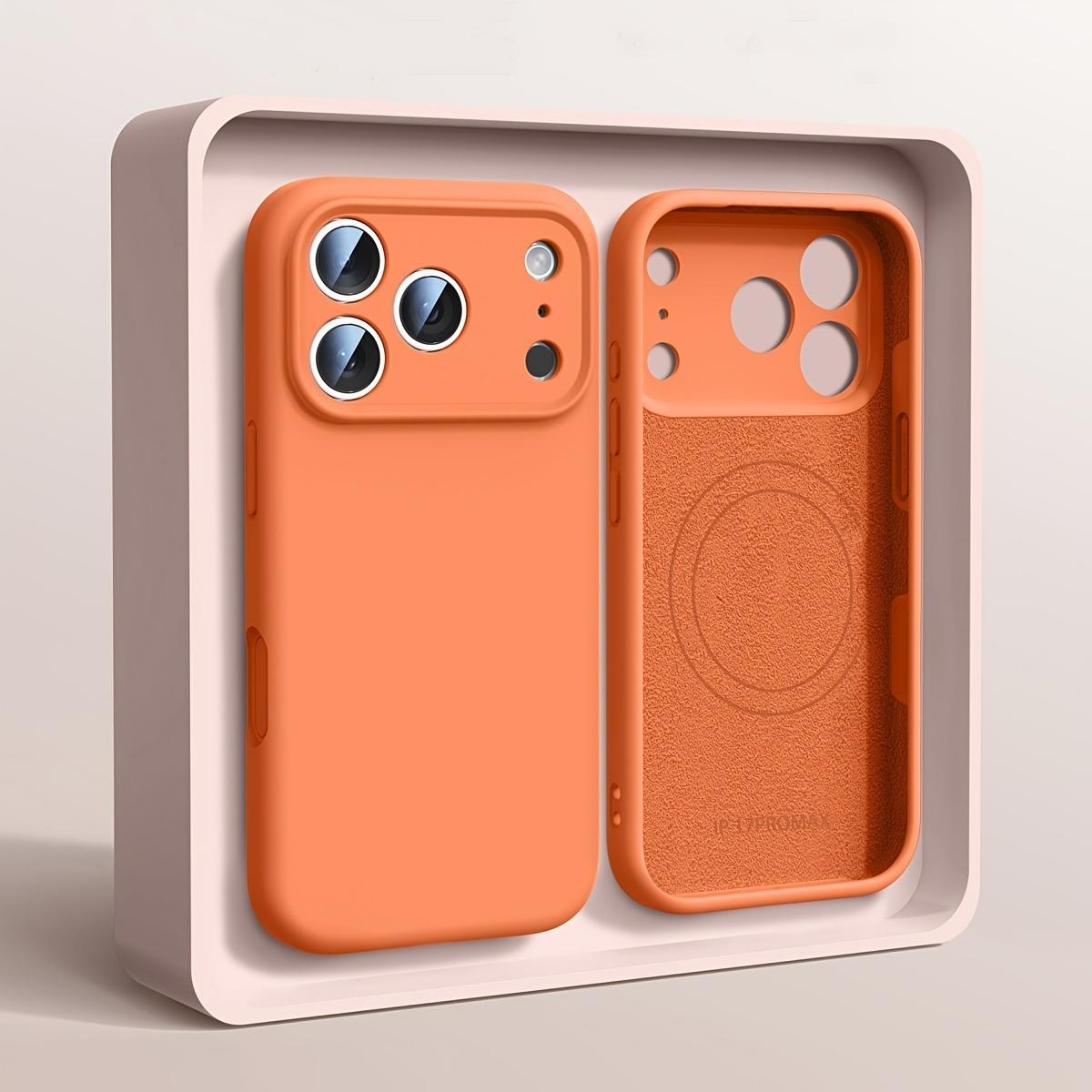 

Magnetic Original Liquid Silicone Phone Case For iPhone 17 16 15 14 13 Pro Max 17Pro Air For Magsafe Wireless Cases Soft Cover iPhone 13 помаранчевий
