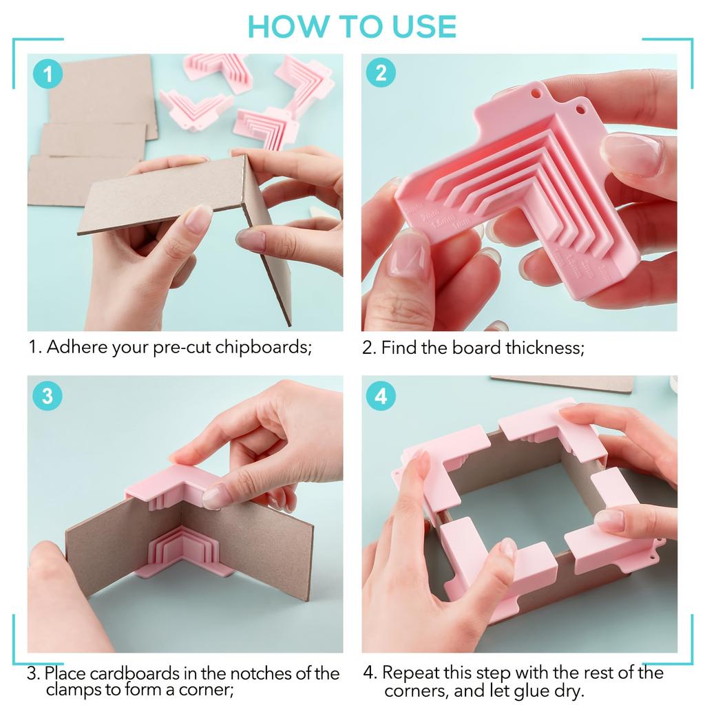 Scrapbook Gift Box Making Divider Assembly Clip Set - Binding Corner Clips, Suitable for Cardboard, Paperboard, Diorama,Divider Mounting Clips