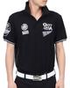 GATCHA Golf Pique Patch Basic Polo Shirt, Men's Unisex Short Sleeve Golf Shirt, Sportswear, Clothing, Black, Size L, 252GG1200