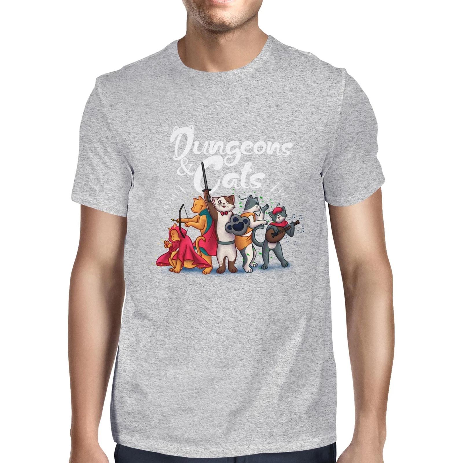 1Tee Mens Dungeons & Cats Slogan T-Shirt XXXXL